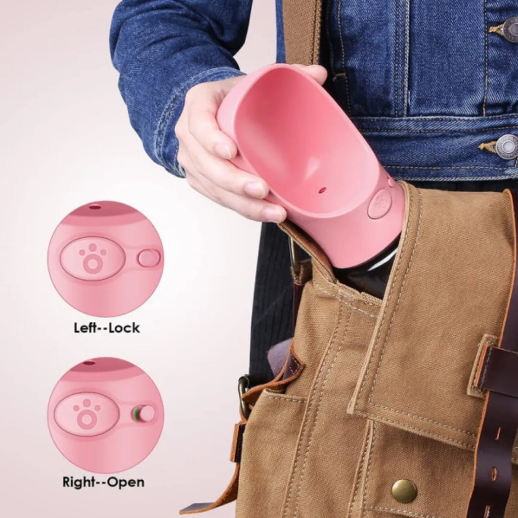 Bebedero portátil para mascota con botón (botella de agua)