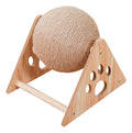Rascador giratorio para gato con base de madera (esfera)