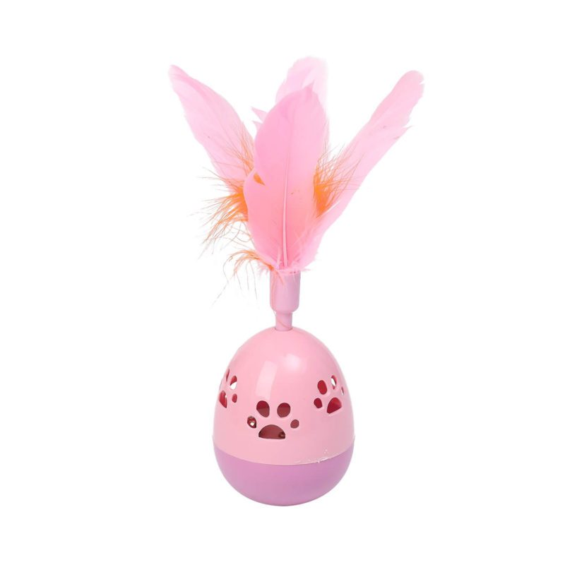 Juguete gato huevo pluma
