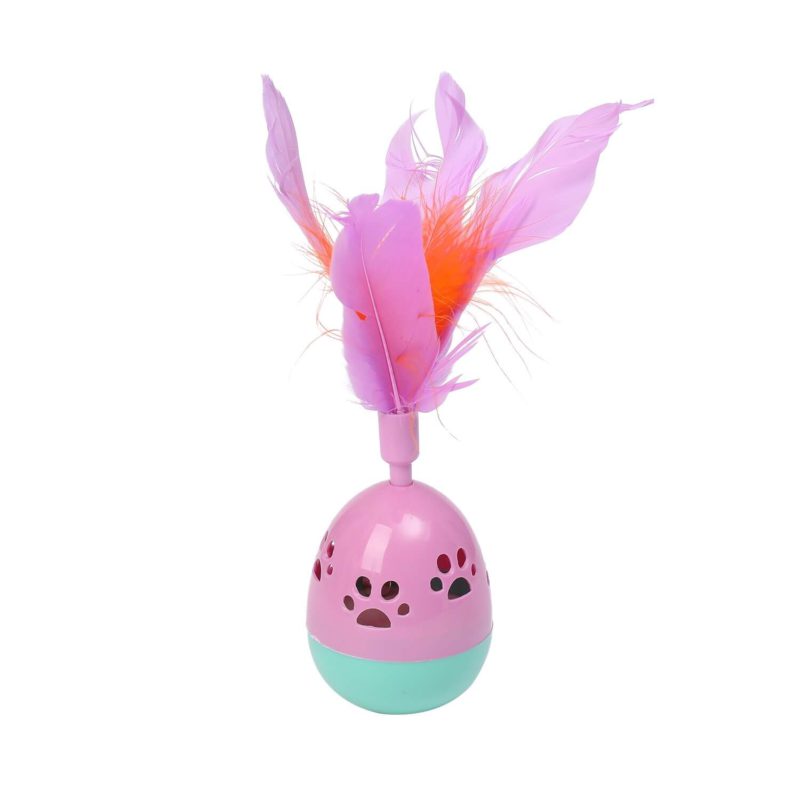 Juguete gato huevo pluma